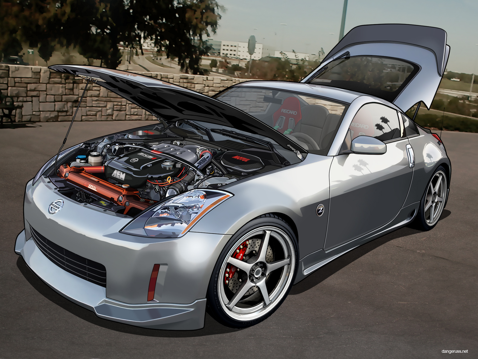 1600x1200 Nissan Hood Up Clean