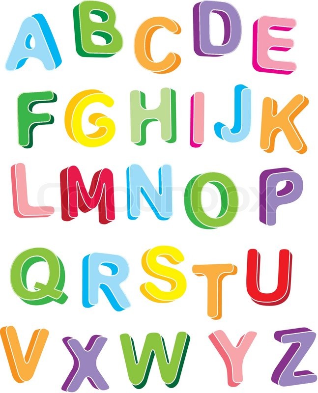 647x800 Colorfull Alphabet Vector Letters Stock Vector Colourbox