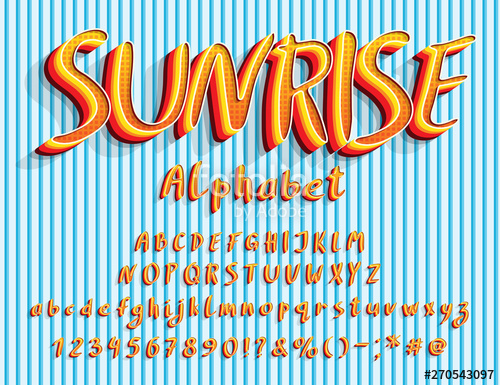 500x385 Bright Alphabet Vector Layered Typeface With Geometric Pattern