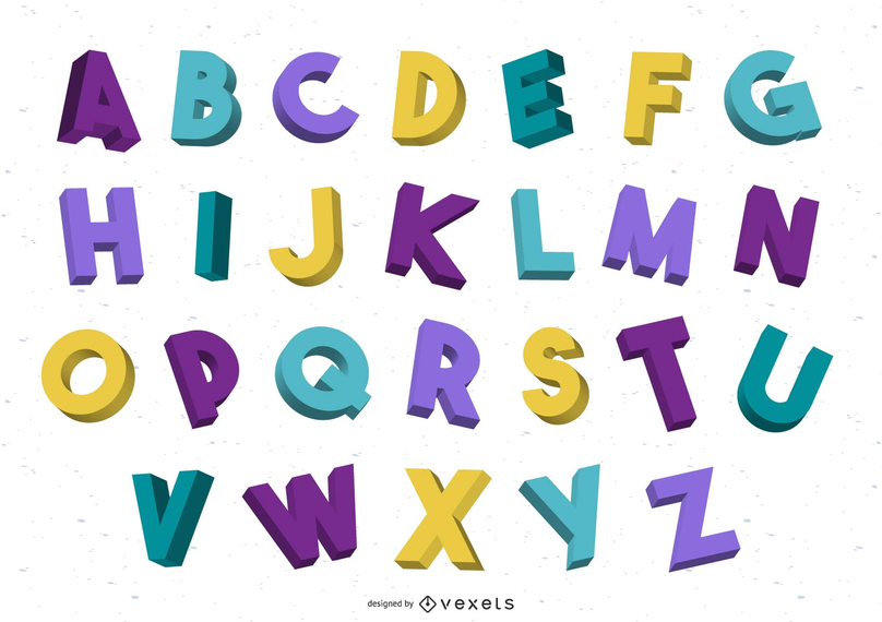 808x570 Colorful Alphabet Vector Graphic