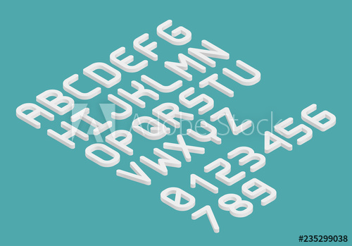 500x349 Isometric Alphabet Vector Font Letters And Numbers