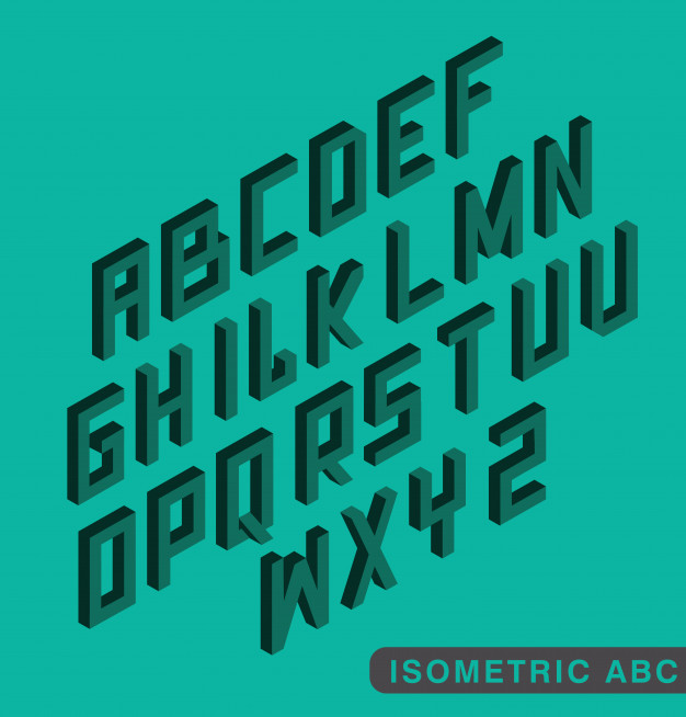626x654 Isometric Alphabet Vector Premium Download