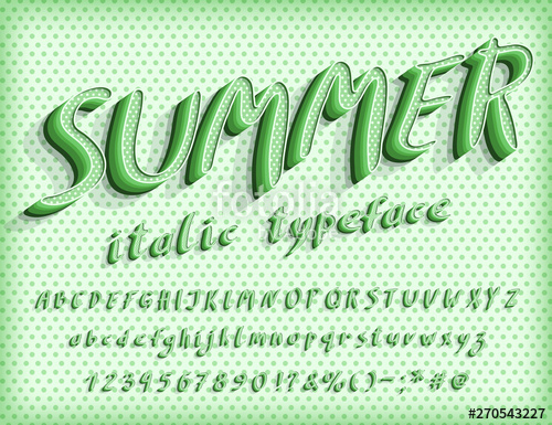 500x385 Polka Dots Italic Alphabet Vector Three Dimension Lettering