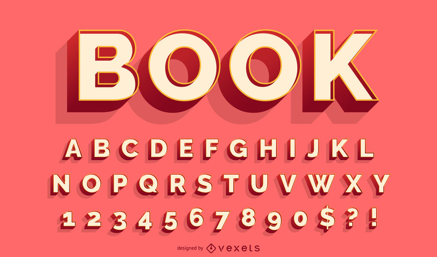 900x529 Red Alphabet Vector Set