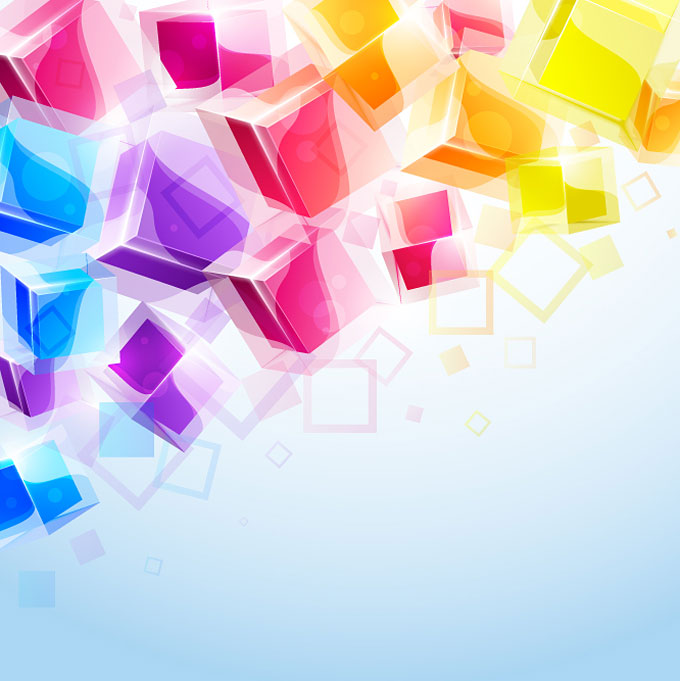 Abstract Colorful Cubes Vector Background 680x681 Abstract Colorful Cubes Vector Background