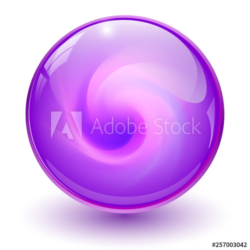 500x500 Purple Glass Sphere, Marble Ball, Vector Illustration