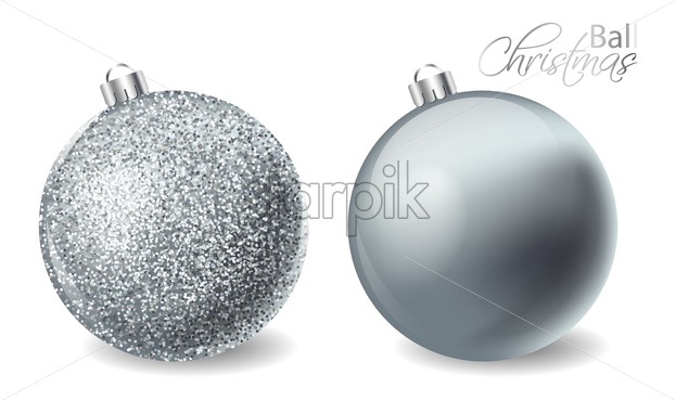 Silver Shiny Glitter Christmas Balls Vector Realistic Merry 623x369 Silver Shiny Glitter Christmas Balls Vector Realistic Merry
