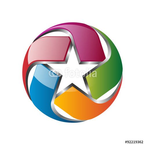 Vector Colorful Star Ball Vector Logo Icon Inspiration 500x500 Vector Colorful Star Ball Vector Logo Icon Inspiration