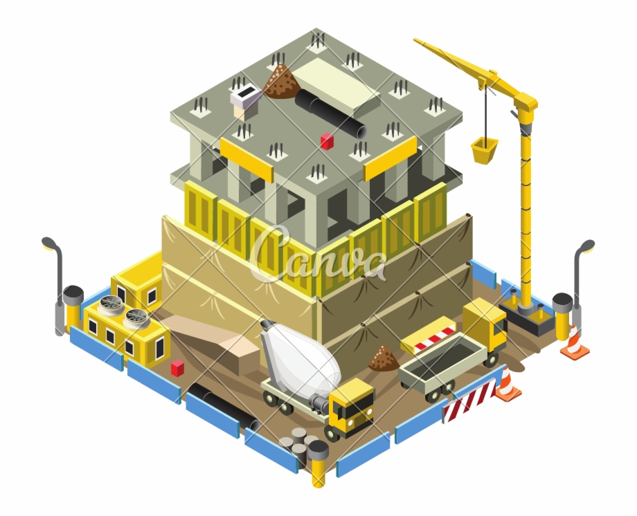 Building Under Construction Building Isometric Vector 920x746 Building Under Construction Building Isometric Vector