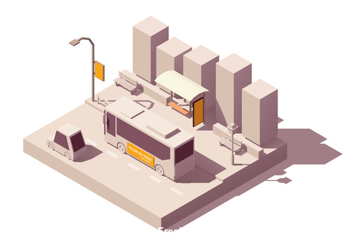 Bus Stop Building Vector Free Download 500x341 Bus Stop Building Vector Free Download