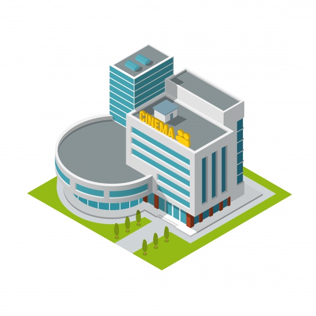 Cinema, Isometric Building Vector Free Download 626x626 Cinema, Isometric Building Vector Free Download