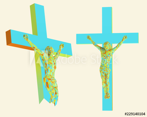 Colorful Jesus On The Cross Vector Rendering 500x397 Colorful Jesus On The Cross Vector Rendering