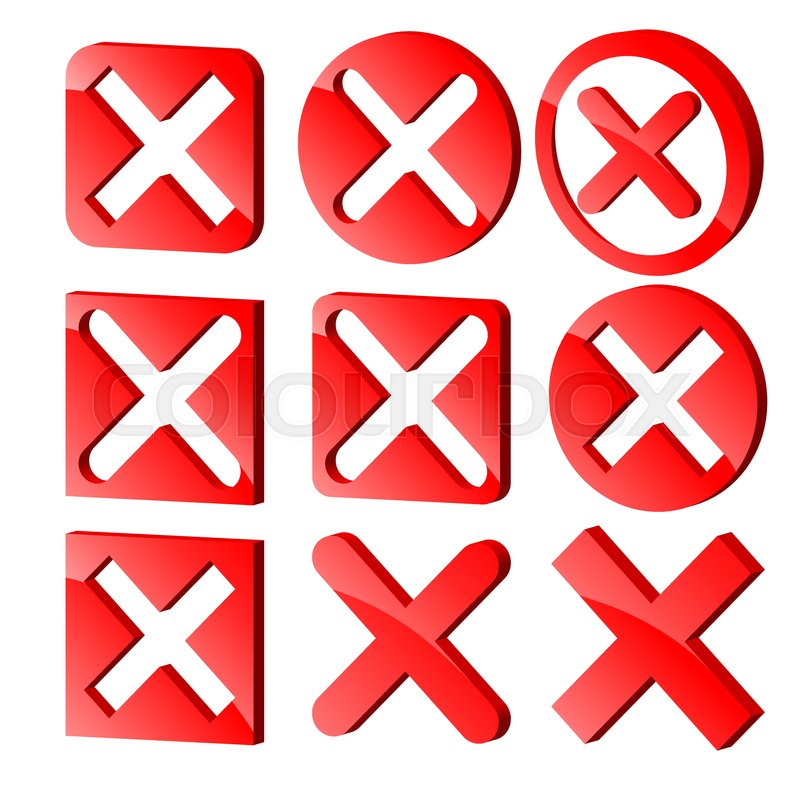 800x797 Various Three Dimensional X Marks Stock Vector Colourbox
