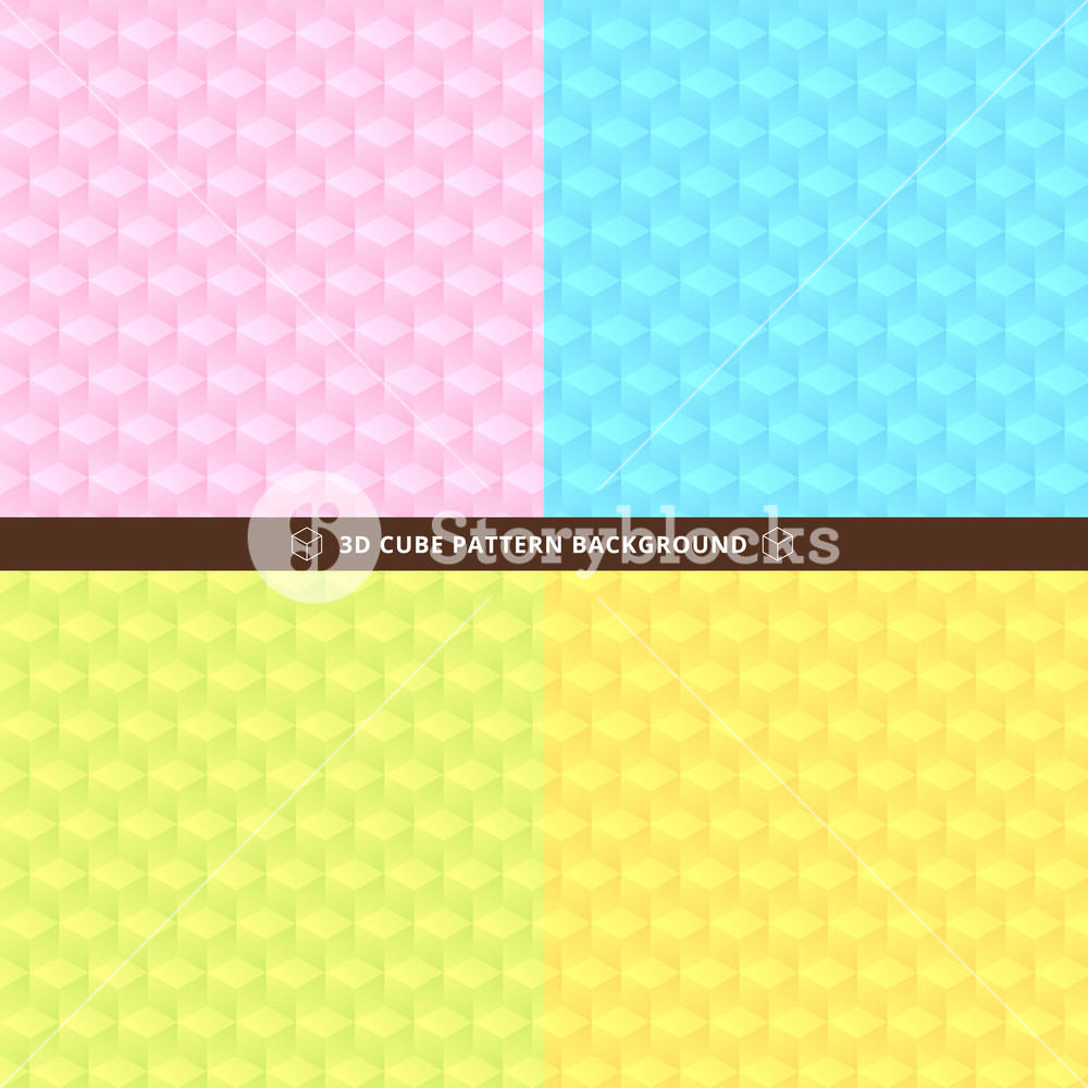1000x1000 Set Of Seamless Cube Pattern Colorful Design Background