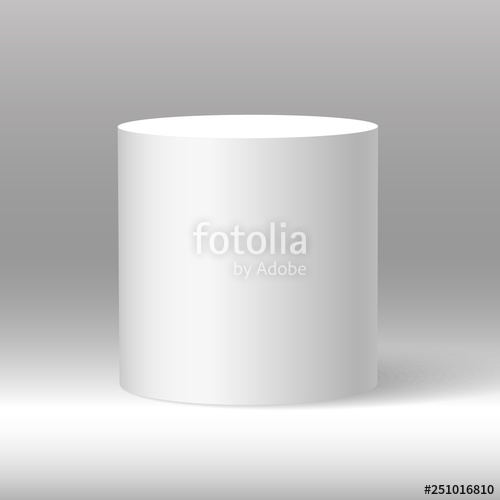 White Beautiful Realistic Cylinder Vector On Shaded Background 500x500 White Beautiful Realistic Cylinder Vector On Shaded Background