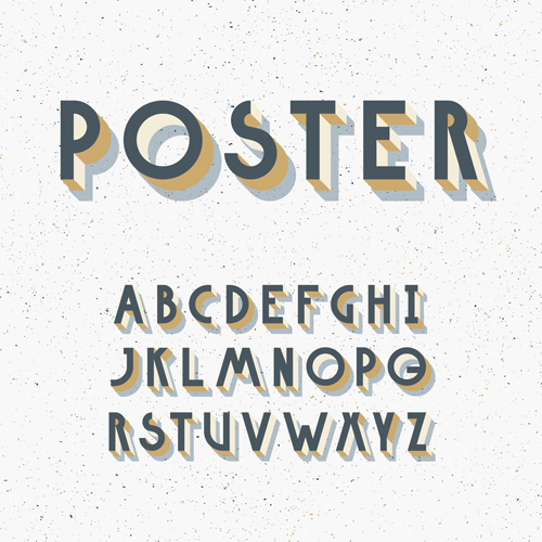 500x500 Poster Alphabets Font Vector Free Download