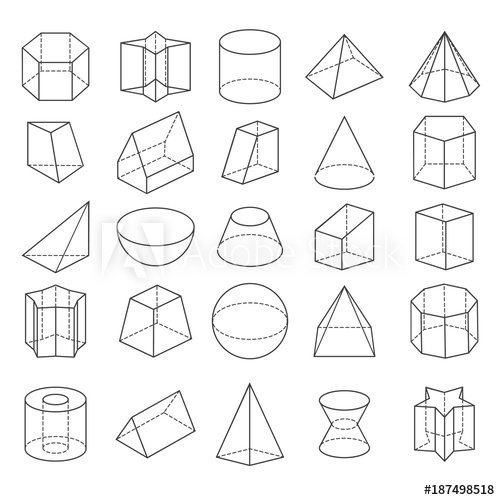 500x500 Abstract Geometric Shapes Vector Crystals From Icons Isolated