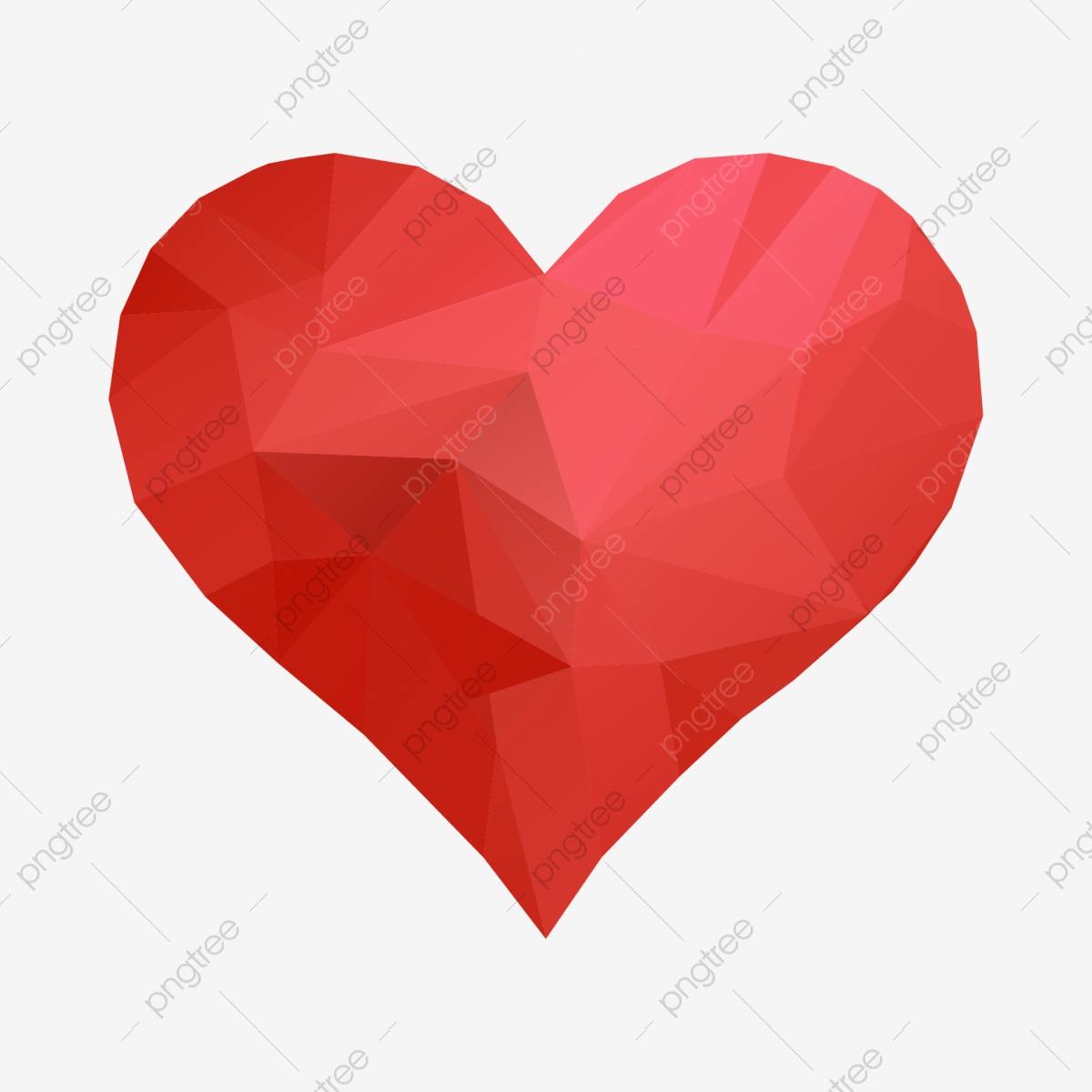 1200x1200 Classic Red Polygonal Heart For Valentines, Heart, Abstract