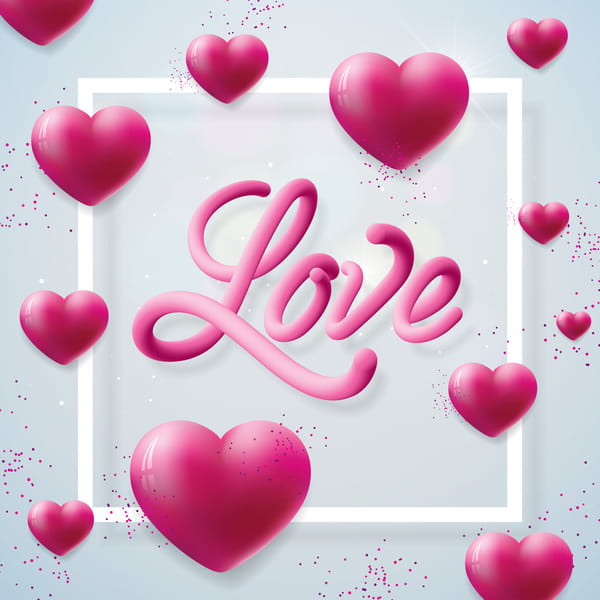 600x600 Heart Shape With White Valentine Background Vector