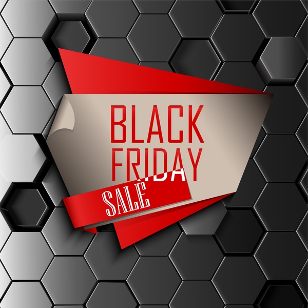 600x600 Black Friday Sale With Hexagon Background Vector Free Download