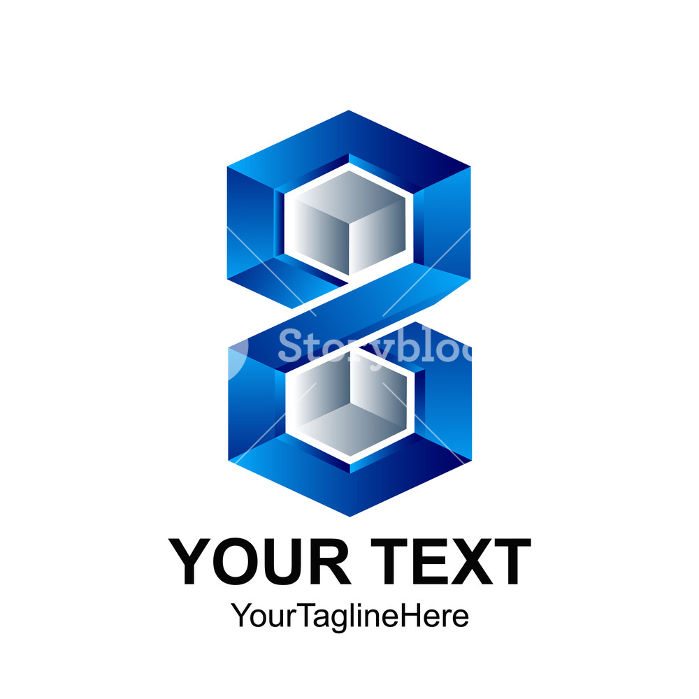 Creative Abstract Hexagon Number Eight Vector Logo Design 1000x1000 Creative Abstract Hexagon Number Eight Vector Logo Design