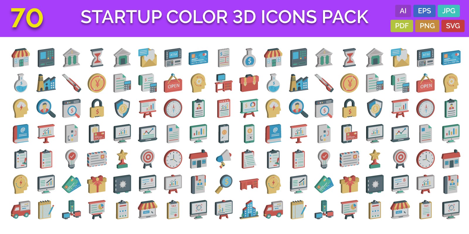 1600x800 Startup Color Vector Icons Pack Codester