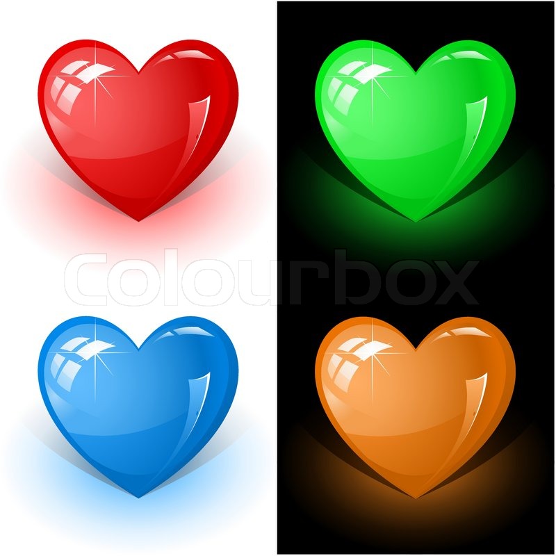800x800 Vector Icons Of Color Heart Stock Vector Colourbox