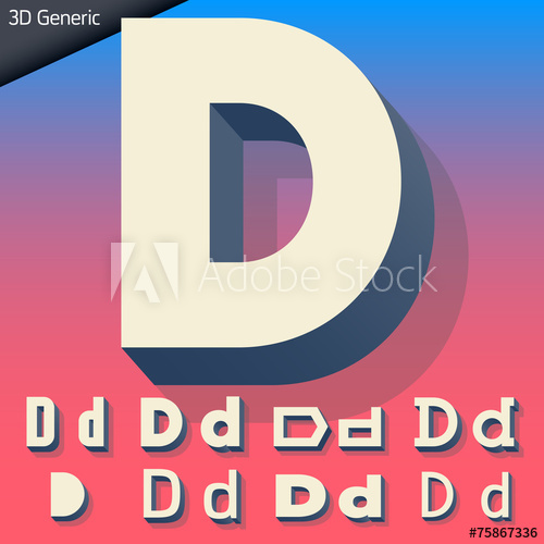 500x500 Vector Alphabet Of Simple And Generic Letters Letter D