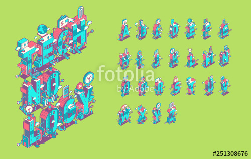 500x317 Vector Isometric Abstract Font And Alphabet, Letters For Design