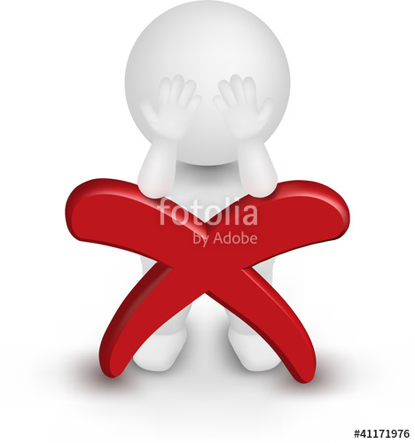 468x500 Man Vector Leaning On Red Cross Mark With Face Palm Pose Stock