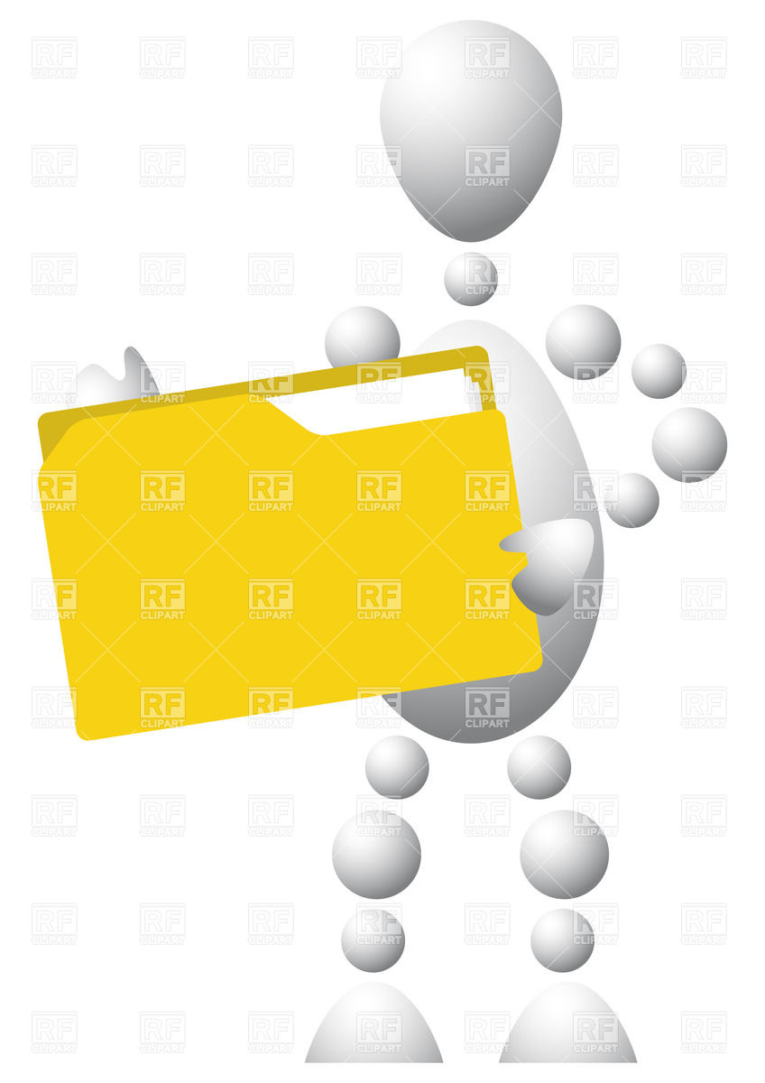848x1200 Abstract Man With Yellow Folder Vector Image Of People Boroda