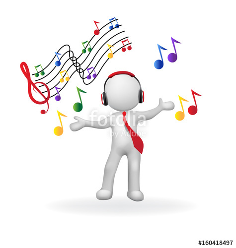 475x500 Man With Headphones Listening Music Logo Vector Image Stock