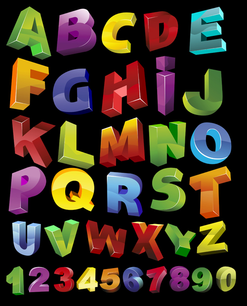 500x620 Shiny Alphabet And Numbers Vector Design Free Download