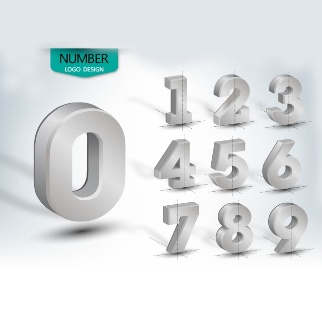 640x640 Number Vector Illustration Vector, Number Design, Icon Design