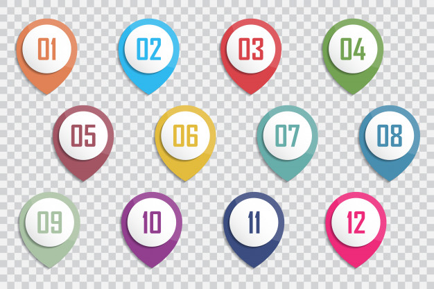 626x417 Number Bullet Point Colorful Markers To Numbers Vector