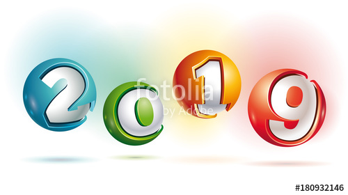 500x280 Year Colorful And Shine Vector Numbers On White