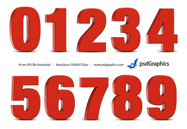600x414 Red Numbers Set Graphic Hive
