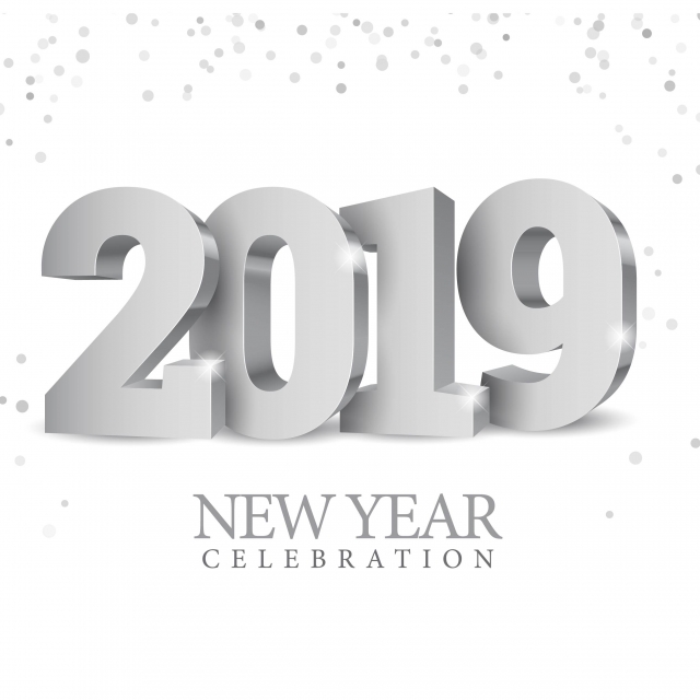 640x640 Vector Text Design Silver Numbers Happy New Year Template