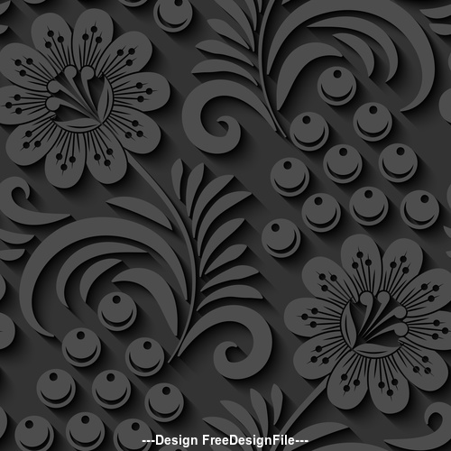 Black Floral Seamless Pattern Vector Free Download 500x500 Black Floral Seamless Pattern Vector Free Download