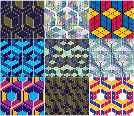 Geometric Lines Abstract Seamless Patterns Set, Vector 450x391 Geometric Lines Abstract Seamless Patterns Set, Vector