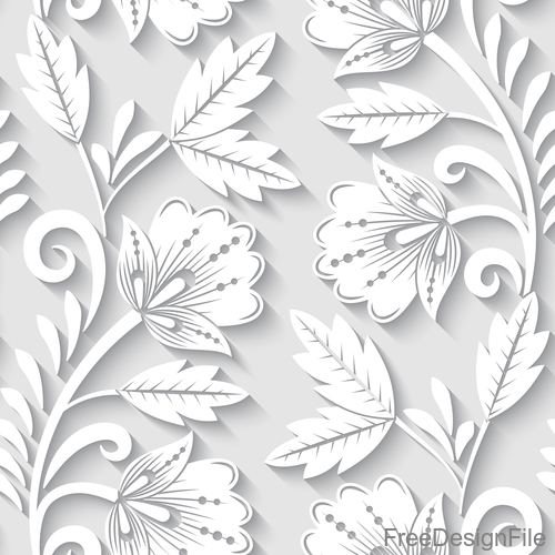 Paper Cut Floral Seamless Pattern Vector Free Download 500x500 Paper Cut Floral Seamless Pattern Vector Free Download