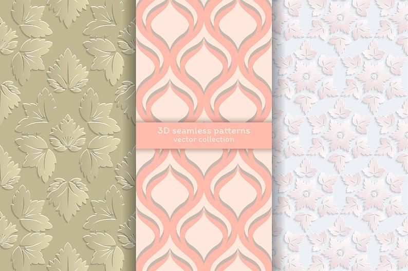 Vector Seamless Patterns Luxury Textures With Leaves Etsy 794x528 Vector Seamless Patterns Luxury Textures With Leaves Etsy