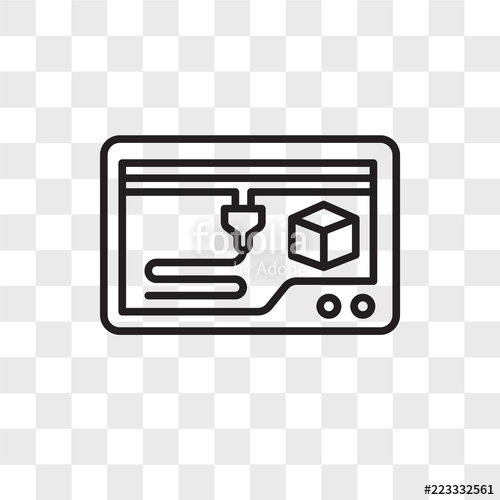 500x500 Printer Vector Icon Isolated On Transparent Background