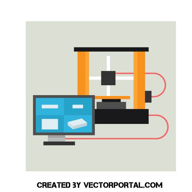 660x660 Concept Of Printing Vector Image Technology Vector