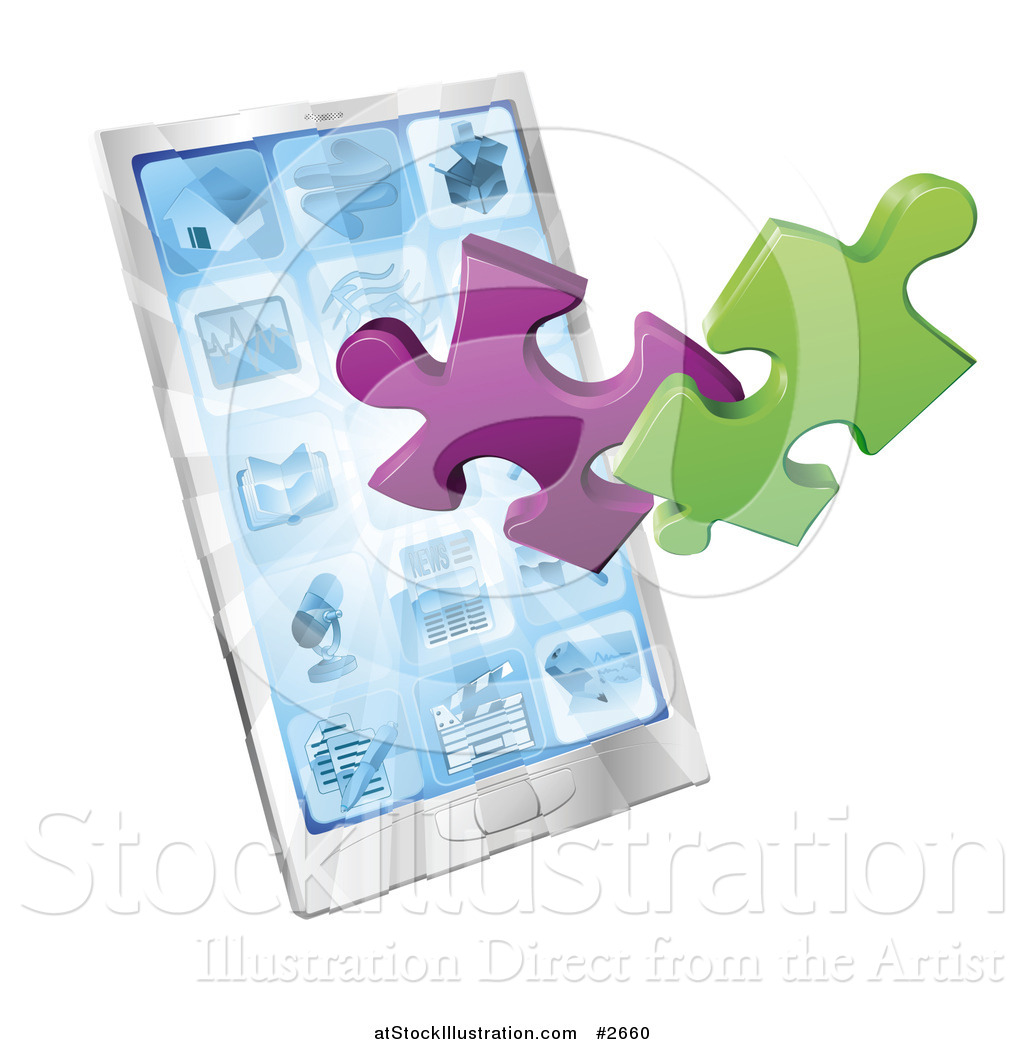 1024x1044 Vector Illustration Of Puzzle Pieces Bursting From A Smart