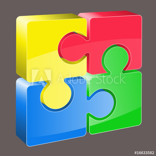 500x500 Colorful Puzzle Vector Image