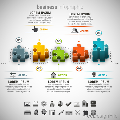 500x500 Puzzle Business Infographic Vector Free Download