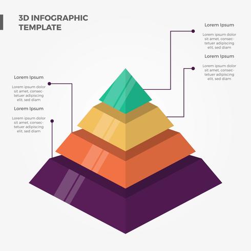 490x490 Flat Infographic Elements Pyramid Vector Template