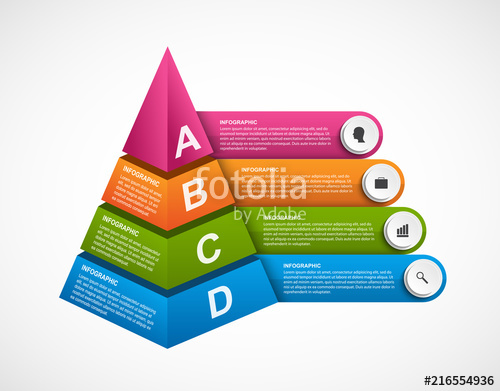500x391 Infographic Template With Pyramid For Presentations