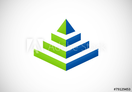 500x350 Building Pyramid Geometry Vector Logo